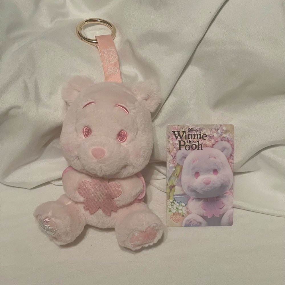 Disney Cosbi Winnie the Pooh Bloom to Snow Plush Keychain - Sakura